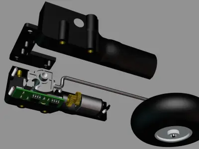 RC plane retractable landing gear 3D model 3D model