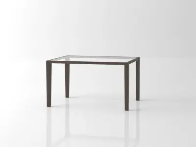Wood Glass Coffee Table Free low-poly 3D model