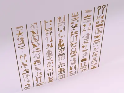 Egyptian Symbols - 007 Low-poly 3D model