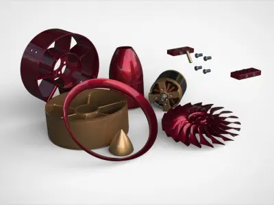 JP Hobby 90MM EDF Low-poly 3D model