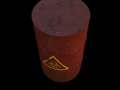 Old barrel of hazardous chemicals PBR low-poly game ready real Low-poly 3D model