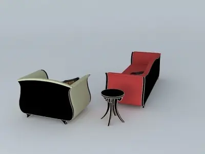 COUCH sofa and chair Free 3D model