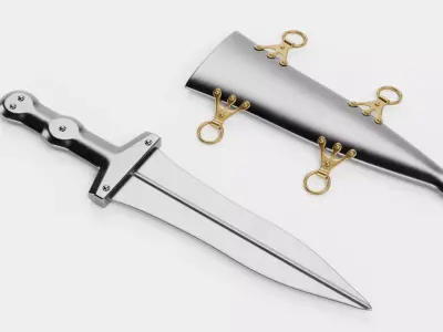 Dagger with Sheath - Roman Armor Equipment 3D model