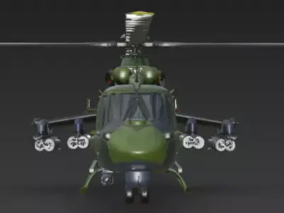 Army Helicopter 3D Model Military Helicopter Game Ready 3D model