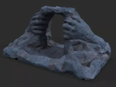 Cave Entrance cliff rock 07 Low-poly 3D model