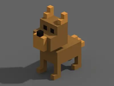 Voxel Animals Low-poly 3D model