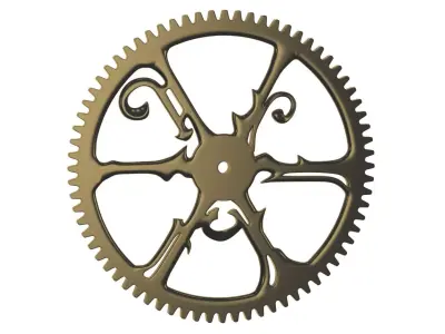 Seteampunk metal spur gear old victorian style 3D model