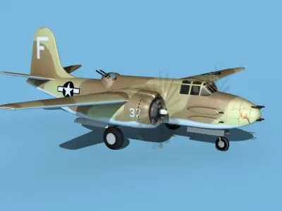 Douglas A-20G Havoc V04 3D model