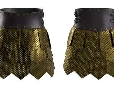 Skirt Armor 03 Low-poly 3D model