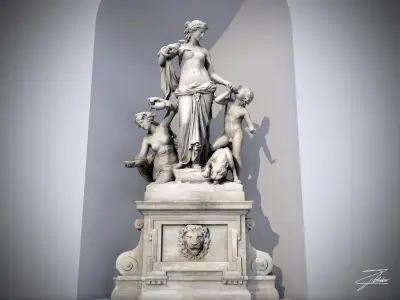 Fountain of Teti Low-poly 3D model