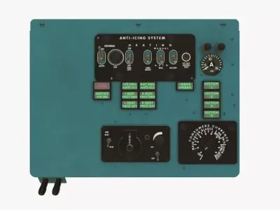 Mi-8MT Mi-17MT Left Overhead Panels Board English Low-poly 3D model