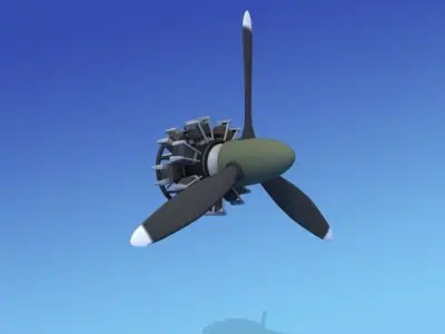 Japanese Zero Engine  3D model