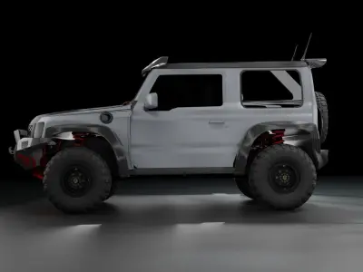 Maruti Suzuki Jimny 4x4 rigged Low-poly 3D model