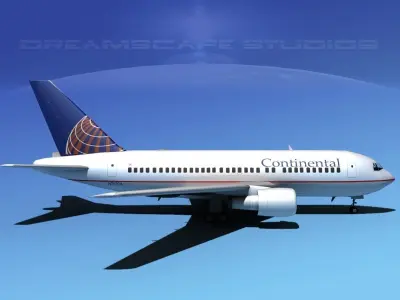 Boeing 767-100 Continental 3D model