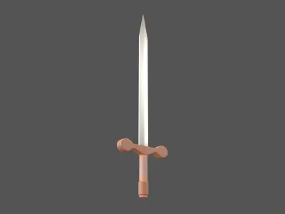 Cartoon Sword v1 005 Low-poly 3D model