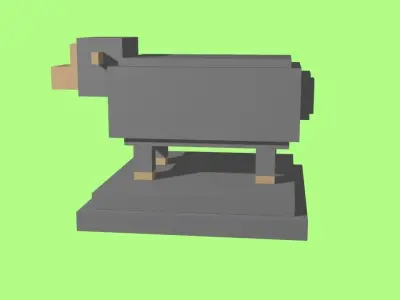 VOXEL SHEEP - MODEL 4 Low-poly 3D model