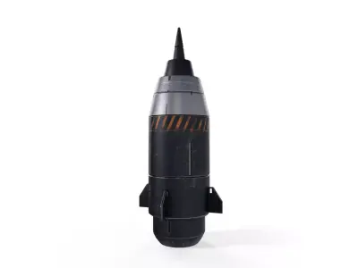 Sci-Fi Rocket 02 - PBR Game Ready Low-poly 3D model