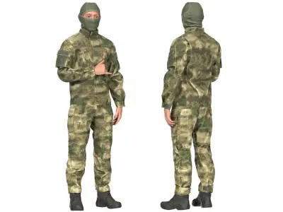 Russian Soldier PMC Character Low-poly 3D model