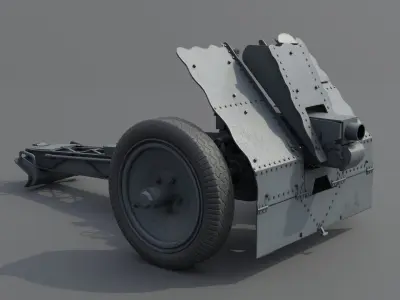 75mm Light Infantry Gun 18 Low-poly 3D model