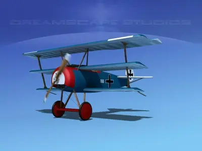 Fokker DR-1 Triplane V09 3D model