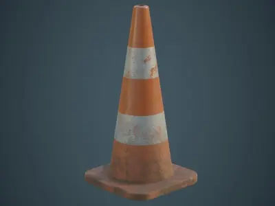 Traffic Cone 4B Low-poly 3D model