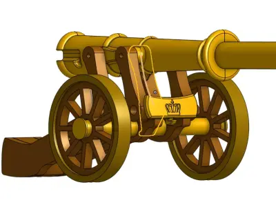 Napoleonische Feldkanone  Artilleriegeschuetz Miniaturmodell 3D print model