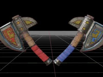 Steel Axe PBR Low-Poly Game READY Low-poly 3D model