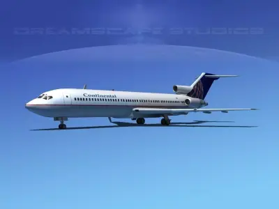 Boeing 727-200 Continental 2 3D model