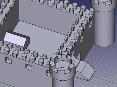 Small Castle squared base 3D print model