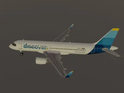 Discover airlines airbus a320-214 low poly 3D Model Low-poly 3D model
