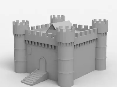 Medieval Castle low poly 3D model