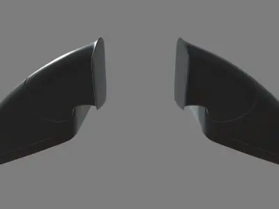 Car Mirror 010 Low-poly 3D model