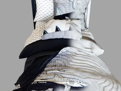 Camp Single Bed Navy 3D model