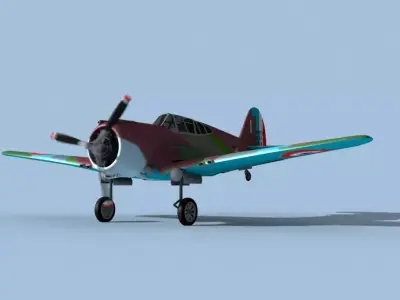 Curtiss H-75C Mohawk V09 France 3D model