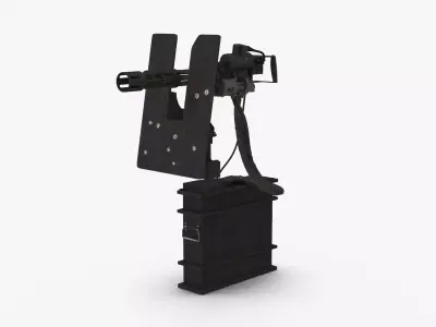 Minigun M134 Dirt Low-poly 3D model