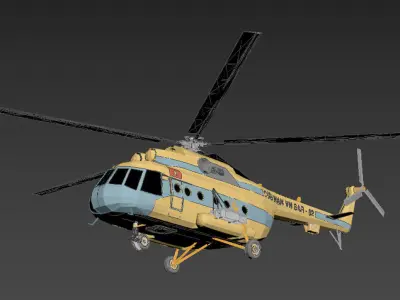 Vietnam Mil Mi-171 Helicopter 3D Model Low-poly 3D model