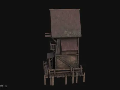 Fishing village asset 02 Low-poly 3D model