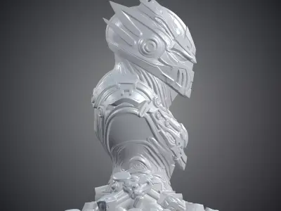 Sci-Fi Cyber Knight Bust PM-407 3D print model