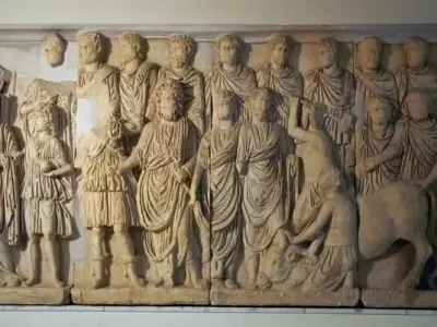 Roman Marble Relief Low-poly 3D model