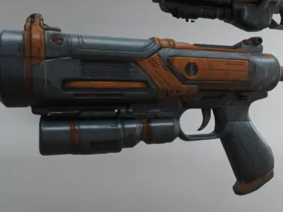 Variety of Sci-Fi Blasters Low-poly 3D model