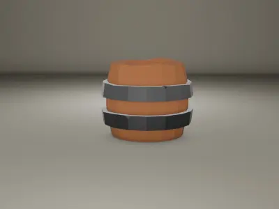 Lowpoly Barrel Low-poly 3D model