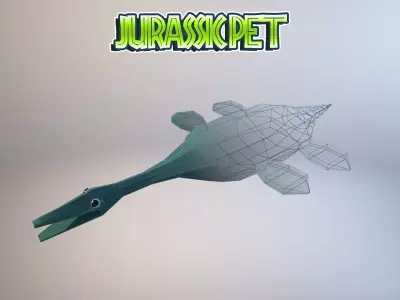 Macroplata jurassic pet Low-poly 3D model