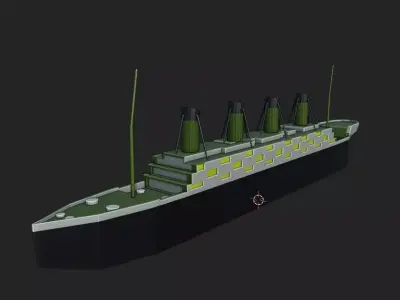 Titanic ship Low-poly 3D model