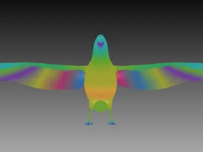 Crow Rigged and Animated Low-poly 3D model