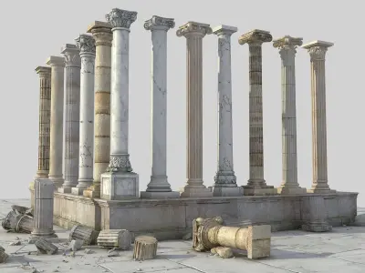 Ancient Columns 3D model