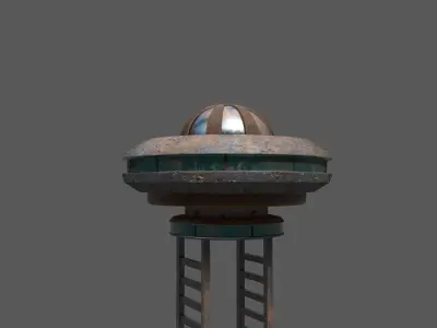 Tall Sci-Fi Building Free low-poly 3D model