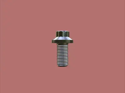 Steel Stained M4 12 Point Bolt 4K PBR 3D model