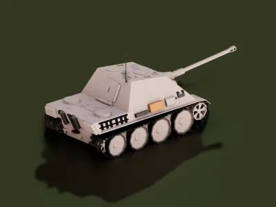 Low Poly Jagdpanther Tank Low-poly 3D model