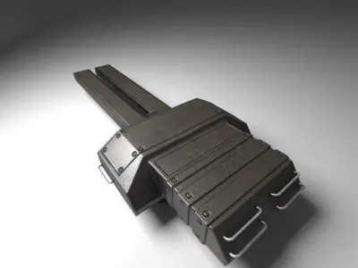 Tank Cannon Low-poly 3D model