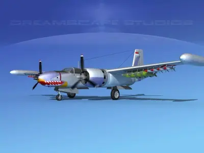 Douglas A-26K Invader Indonesia 3D model